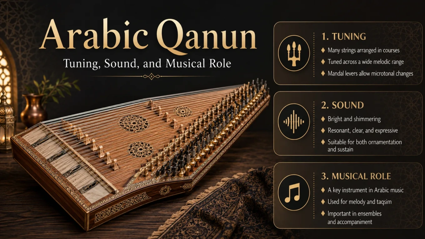 Arabic Qanun: Tuning, Sound, and Musical Role