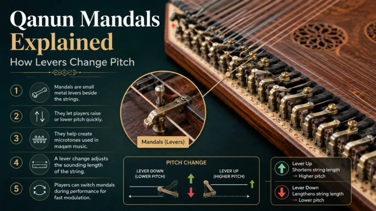 Qanun Mandals Explained: How Levers Change Pitch