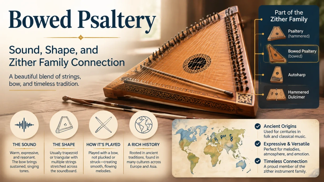 Bowed Psaltery: Sound, Shape, and Zither Family Connection