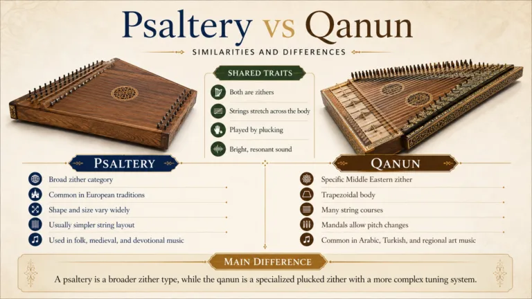 Psaltery vs Qanun: Similarities and Differences
