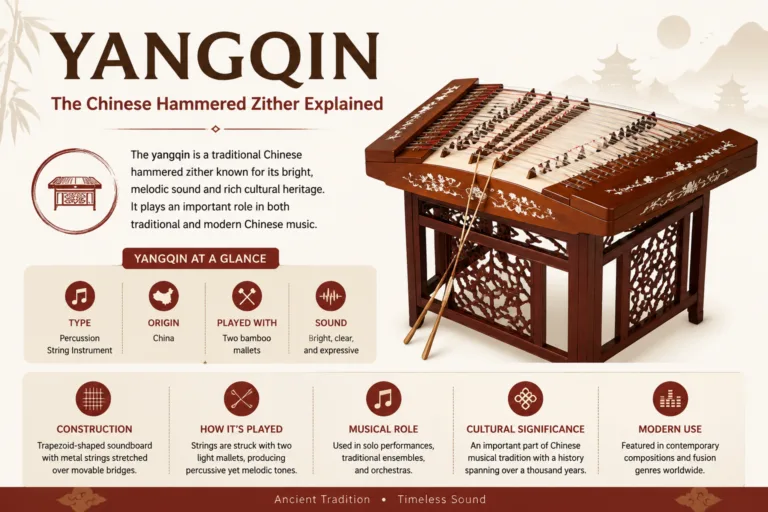 Traditional yangqin, a Chinese hammered zither, shown with intricate craftsmanship and movable bridges, essential for authentic Chinese music performances.